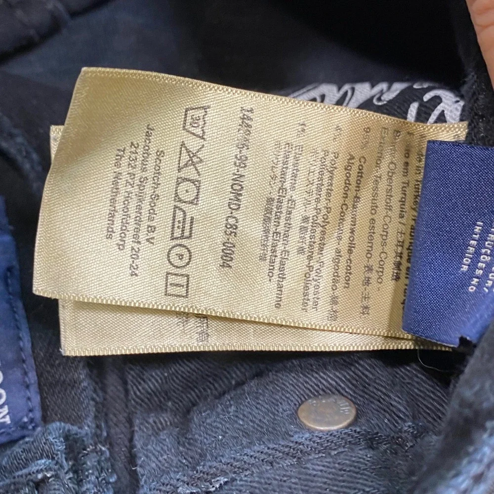 Scotch & Soda Jeans 30x32 Mens Black Ralston Regular Slim‎ Fit Denim